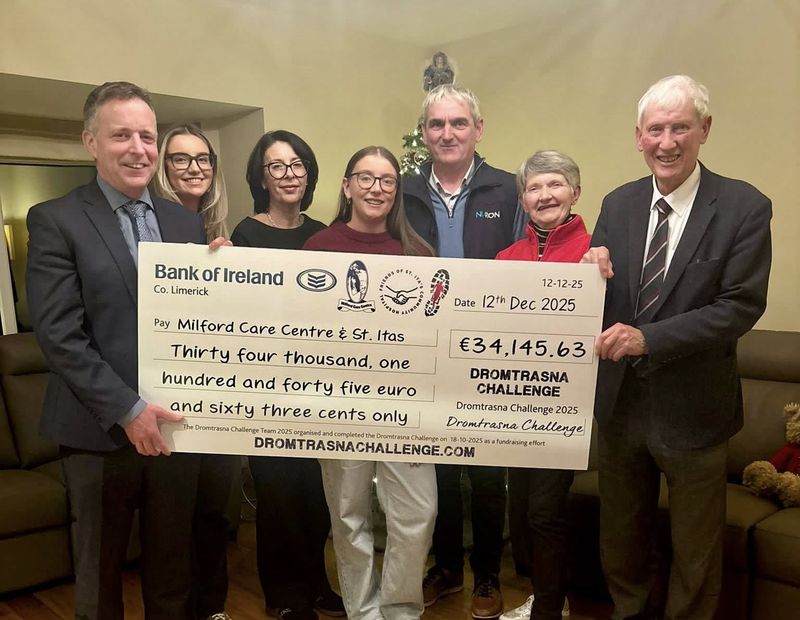 Presenting cheque to St. Ita's Community Hospital